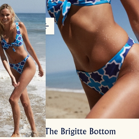 Nwt Follow Suit Brigitte pop blue print bottoms xs - Picture 3 of 4